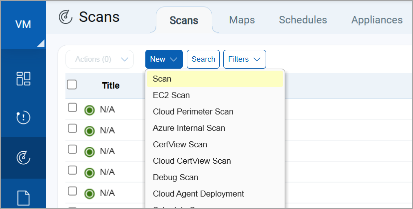 New Scan option